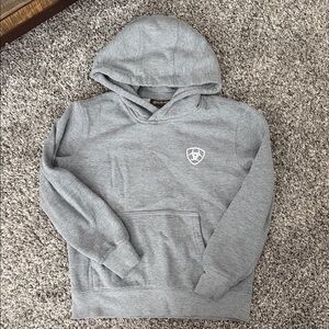 Ariat Boys Heather Gray Hooded Pullover with Logo